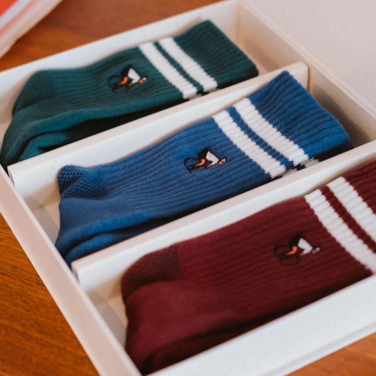 Erstwhile - Gift Box Socks - Blue Burgundy Dark Green