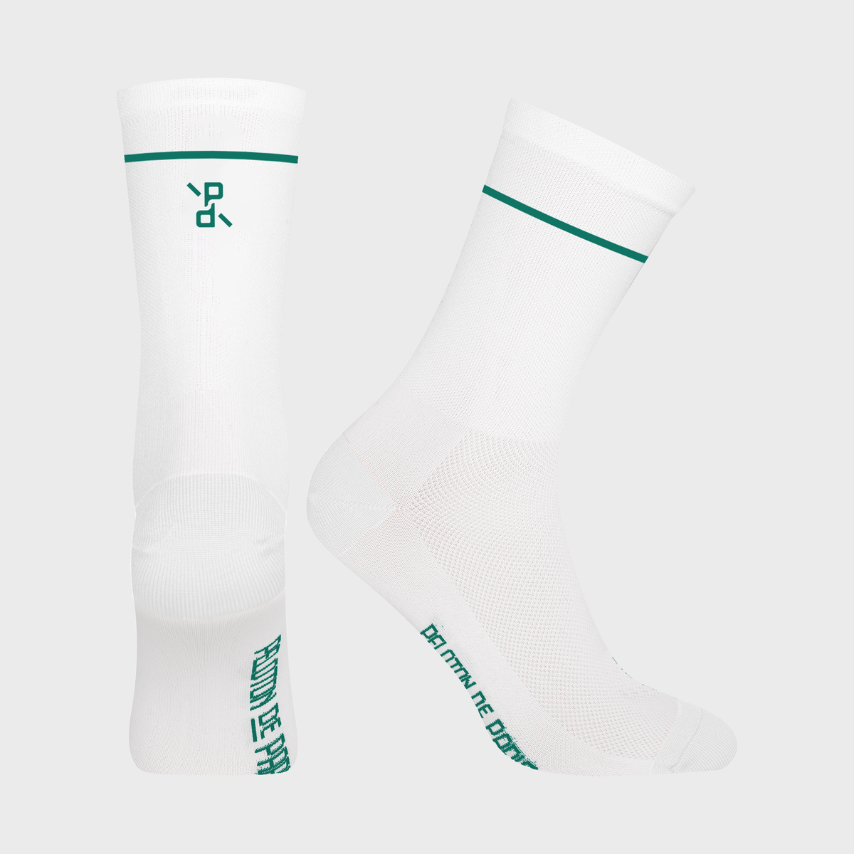 Single Stripe Cycling Socks | White Green