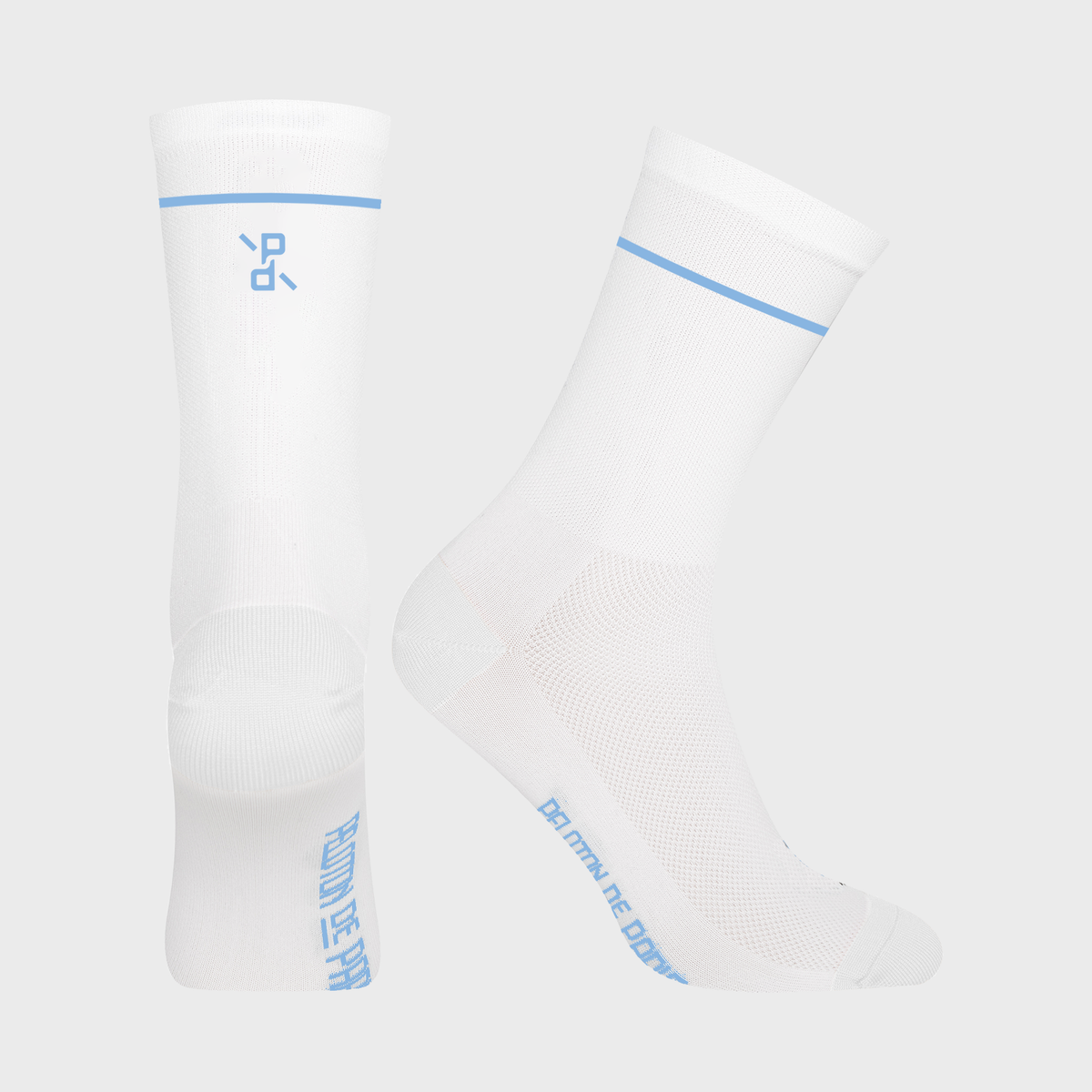 Single Stripe Cycling Socks | White Light Blue