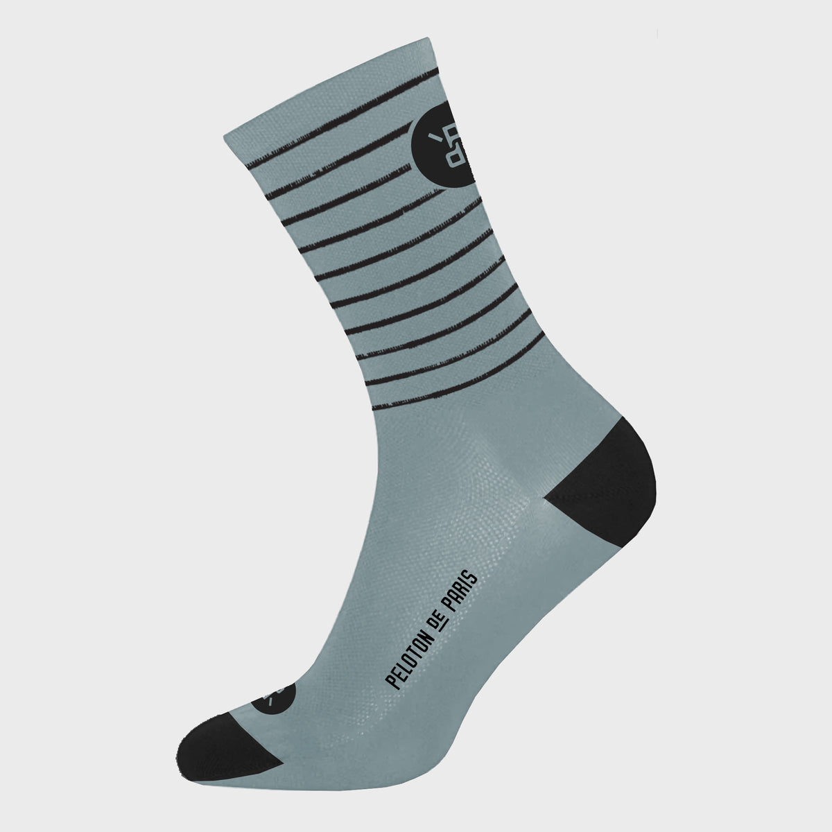 Striped Cycling Socks | Greyish Blue